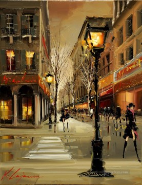 paris cafes cafe Painting - Kal Gajoum Paris 24